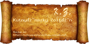 Kutnyánszky Zoltán névjegykártya