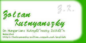 zoltan kutnyanszky business card